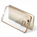 Wholesale Samsung Galaxy S6 Edge Plus Crystal Electroplate Hybrid Soft Case (Champagne Gold)